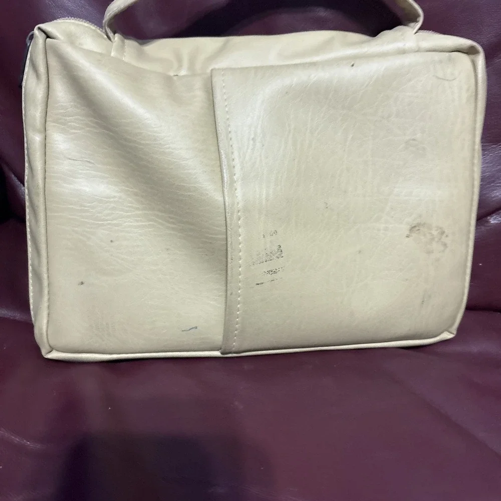 Bible Cover‎ Zipped Embroidered Tan/Faux Leather Prayer of Jabez 10 x 7 - Bible